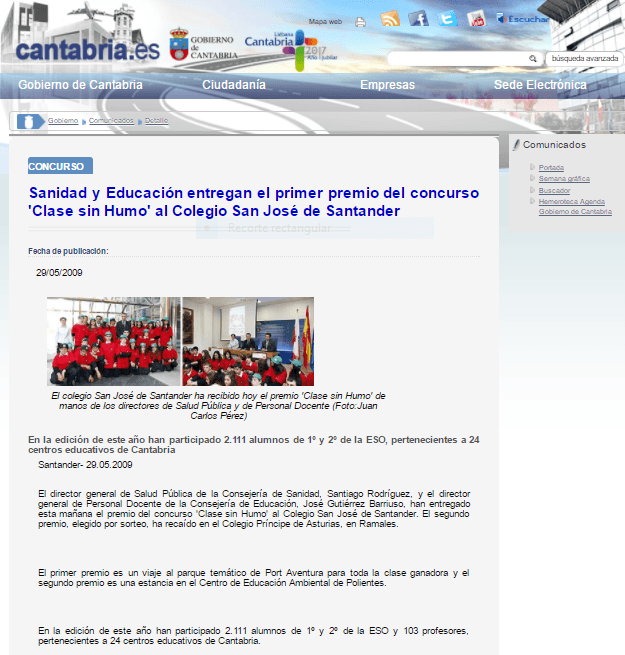 noticia concurso clase sin humo