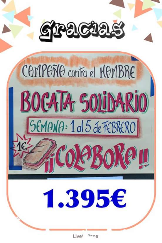 Semana del Bocata Solidario. Gracias por vuestra colaboraci&oacute;n.
