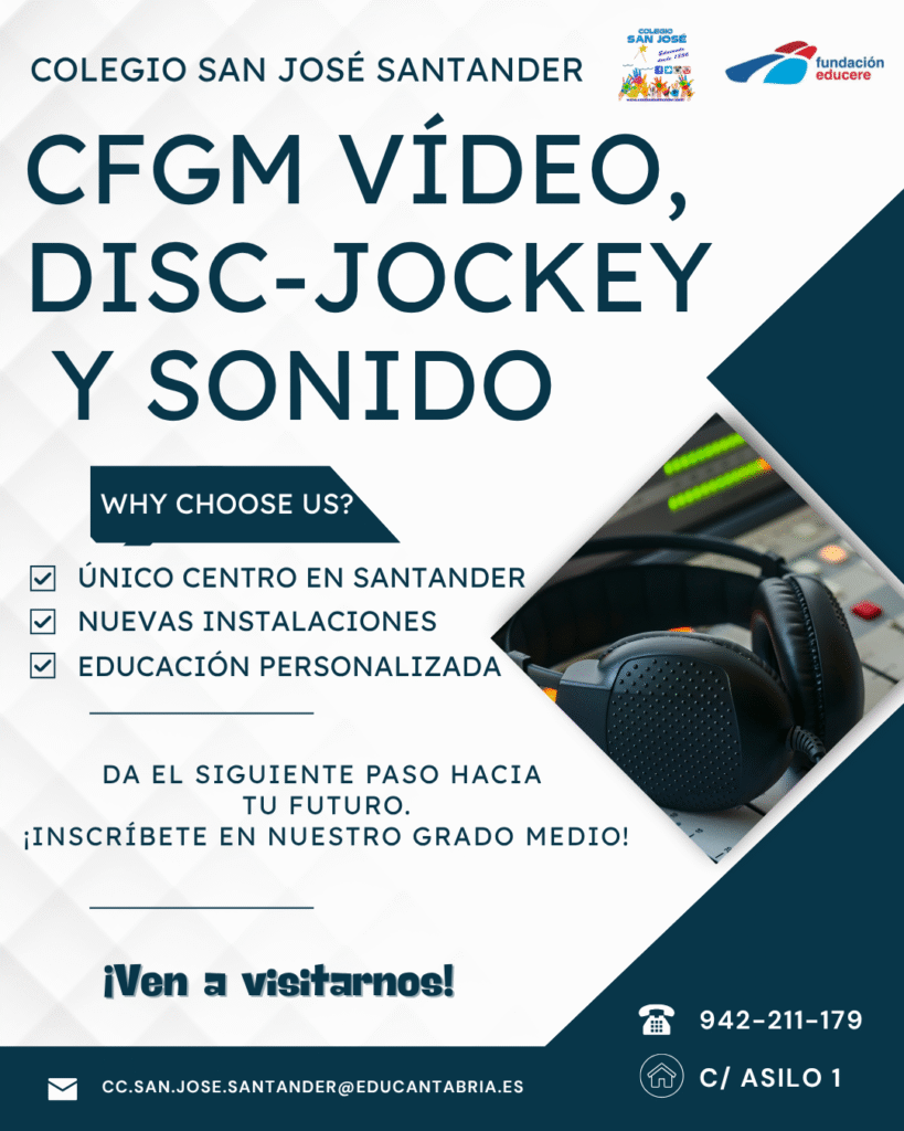 Cartel informativo Ciclo Formativo de Grado Medio Video, Disc-Jockey y Sonido