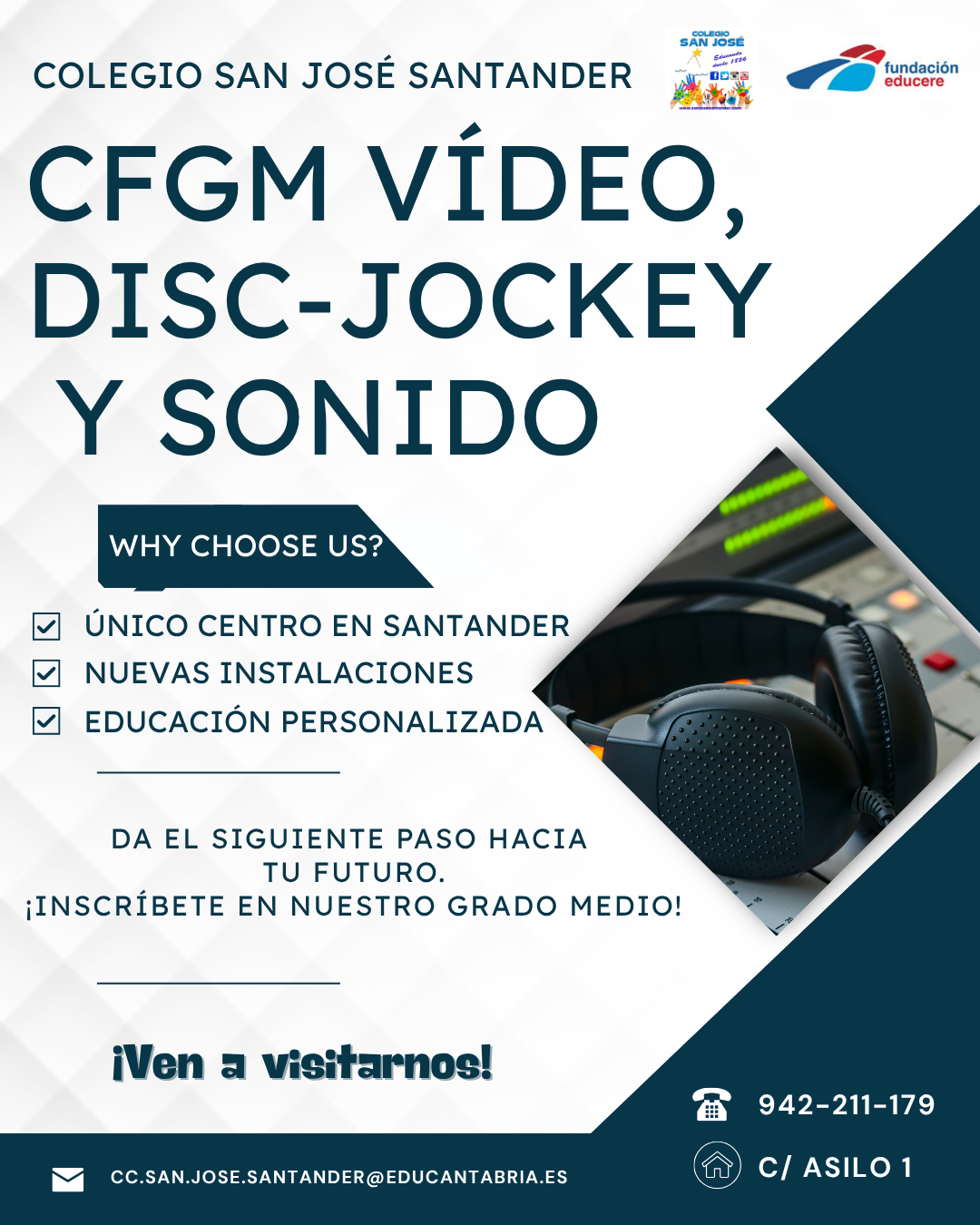 Cartel informativo Ciclo Formativo de Grado Medio Video, Disc-Jockey y Sonido